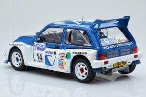 MG Metro 6R4 #14 D. Llewellin / P. Short RAC Rally 1986 IXO 1:18 18RMC068C Pressofusione — immagine 5 di 6