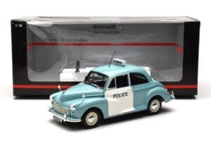 Morris Minor Polizia Blu & Bianco Minichamps 1:18 150137090 Pressofusione — immagine 8 di 8