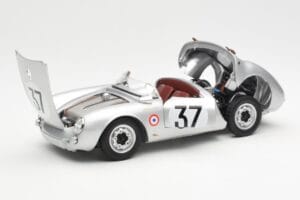 Porsche 550 RS Spyder #37 H. Polensky / R. von Frankenberg 24 Hours of Le Mans 1955 Schuco 1:18 450033400 Pressofusione — immagine 2 di 8
