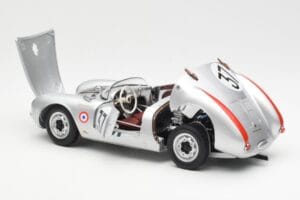 Porsche 550 RS Spyder #37 H. Polensky / R. von Frankenberg 24 Hours of Le Mans 1955 Schuco 1:18 450033400 Pressofusione — immagine 5 di 8