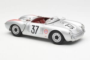 Porsche 550 RS Spyder #37 H. Polensky / R. von Frankenberg 24 Hours of Le Mans 1955 Schuco 1:18 450033400 Pressofusione — immagine 6 di 8