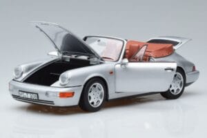 Porsche 911 964 Carrera 2 Cabriolet Argento Norev 1:18 187330 Pressofusione — immagine 2 di 7