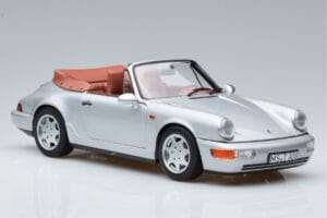Porsche 911 964 Carrera 2 Cabriolet Argento Norev 1:18 187330 Pressofusione — immagine 5 di 7