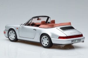 Porsche 911 964 Carrera 2 Cabriolet Argento Norev 1:18 187330 Pressofusione — immagine 6 di 7