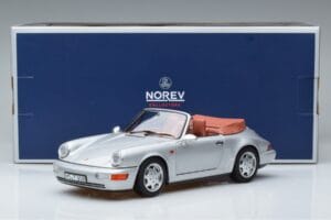 Porsche 911 964 Carrera 2 Cabriolet Argento Norev 1:18 187330 Pressofusione — immagine 7 di 7