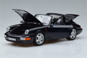 Porsche 911 964 Carrera 4 Targa Blu Norev 1:18 187340 Pressofusione — immagine 2 di 8