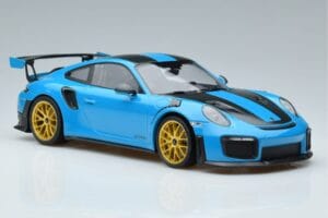 Porsche 911 991.2 GT3 RS Weissach Package Miami Blu Cerchi Oro Minichamps 1:18 153068310 Pressofusione — immagine 4 di 6