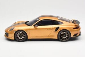 Porsche 911 991.2 Turbo S Exclusive Oro GT Spirit 1:18 GT444 Resina — immagine 3 di 6