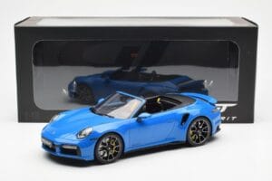 Porsche 911 992 Turbo S Shark Blu GT Spirit 1:18 GT441 Resina — immagine 6 di 6