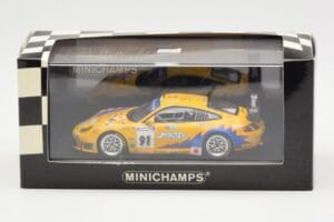 Porsche 911 997 GT3 RS T2M #91 Yamagishi / Fournoux / Konopka 24 Hours of Le Mans 2006 Minichamps 1:43 400066991 Pressofusion — immagine 4 di 4