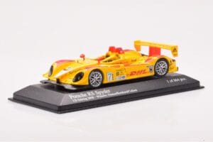 Porsche RS Spyder LMP2 #7 R. Dumas / T. Bernhard / E. Collard Sebring 12 Hours Winners 2008 Minichamps 1:43 400086807 Pressof — immagine 2 di 4