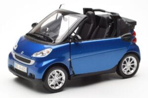 Smart Fortwo 451 Cabrio Blu & Nero Minichamps 1:18 150036330 Pressofusione — immagine 2 di 8
