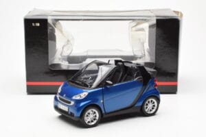 Smart Fortwo 451 Cabrio Blu & Nero Minichamps 1:18 150036330 Pressofusione — immagine 8 di 8