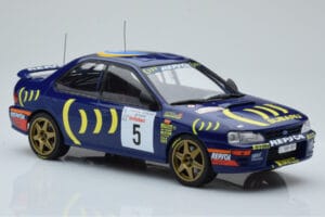Subaru Impreza 555 #5 C. Sainz / L. Moya Tour de Corse 1995 IXO 1:18 18RMC063A Pressofusione — immagine 4 di 6