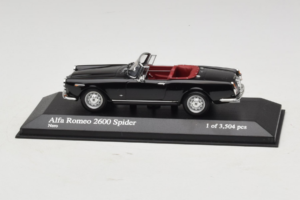 Alfa Romeo 2600 Spider Nero Minichamps 1:43 400120630 Pressofusione