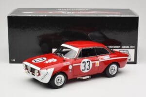 Alfa Romeo GTA 1300 Junior #33 T. Hezemans / G. van Lennep Hezemans Jarama 1972 Minichamps 1:18 100721233 Pressofusione — immagine 8 di 8