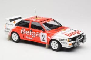 Audi Quattro A2 #2 B. Waldegård / H-T. Thorszelius Belga Team Winners Boucles de Spa 1985 Minichamps 1:18 155851102 Pressofus — immagine 4 di 6
