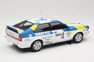 Audi Quattro #4 S. Blomqvist / B. Cederberg Audi Sport Sweden Winners International Swedish Rally 1982 Minichamps 1:18 155821 — immagine 2 di 6