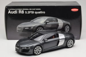 Audi R8 5.2 FSI Quattro Daytona Grey Kyosho 1:18 09216DG Pressofusione — immagine 7 di 7