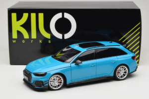 Audi RS4 B9 Avant Darwin Pro Blu Kilo Works 1:18 KLW002303 Pressofusione — immagine 8 di 8