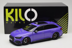 Audi RS4 B9 Avant Darwin Pro Viola Kilo Works 1:18 KLW002301 Pressofusione — immagine 8 di 8