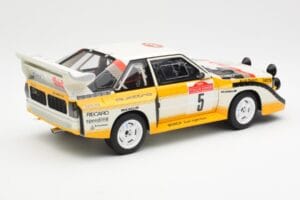 Audi Sport Quattro S1 #5 W. Rohrl / C. Geistdorfer Rally Sanremo Winner 1985 AUTOart 1:18 88503 Composito — immagine 3 di 8