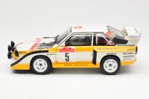Audi Sport Quattro S1 #5 W. Rohrl / C. Geistdorfer Rally Sanremo Winner 1985 AUTOart 1:18 88503 Composito — immagine 4 di 8