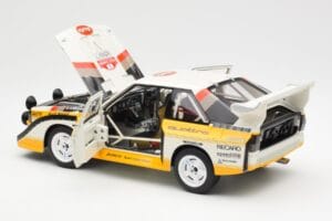 Audi Sport Quattro S1 #5 W. Rohrl / C. Geistdorfer Rally Sanremo Winner 1985 AUTOart 1:18 88503 Composito — immagine 5 di 8