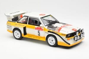 Audi Sport Quattro S1 #5 W. Rohrl / C. Geistdorfer Rally Sanremo Winner 1985 AUTOart 1:18 88503 Composito — immagine 6 di 8