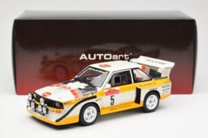 Audi Sport Quattro S1 #5 W. Rohrl / C. Geistdorfer Rally Sanremo Winner 1985 AUTOart 1:18 88503 Composito — immagine 8 di 8