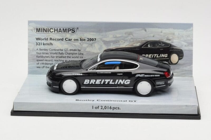 Bentley Continental GT World Record Car on Ice Nero Minichamps 1:43 436139026-O Pressofusione