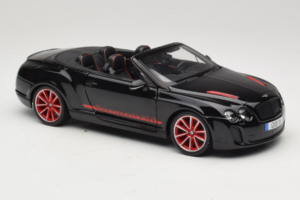 Bentley Continental Supersports ISR Cabriolet Nero Con Cerchi Rossi Bburago 1:18 18-11035 Pressofusione — immagine 6 di 8