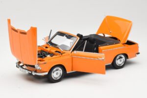 BMW 1600 E10 Cabriolet Arancione Minichamps 1:18 100021030 Pressofusione — immagine 2 di 8