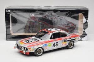 BMW 2800 CS E9 #49 Team Schnitzer G. Herzog / H. Heyer 24 Hours of Spa 1972 Minichamps 1:18 155722749 Pressofusione — immagine 6 di 6