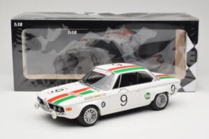 BMW 2800 CS E9 #9 Castrol BMW T. Moorkens / E. Haxhe 24 Hours of Spa 1971 Minichamps 1:18 155712709 Pressofusione — immagine 6 di 6