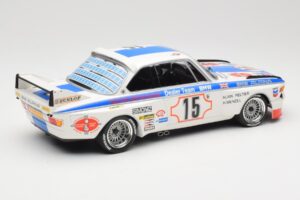 BMW 3.0 CSL E9 #15 BMW Alpina J. Peltier / H. Menzel 24 Hours of Spa 1973 Minichamps 1:18 155732695 Pressofusione — immagine 2 di 6