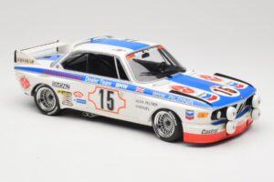 BMW 3.0 CSL E9 #15 BMW Alpina J. Peltier / H. Menzel 24 Hours of Spa 1973 Minichamps 1:18 155732695 Pressofusione — immagine 4 di 6