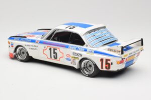 BMW 3.0 CSL E9 #15 BMW Alpina J. Peltier / H. Menzel 24 Hours of Spa 1973 Minichamps 1:18 155732695 Pressofusione — immagine 5 di 6