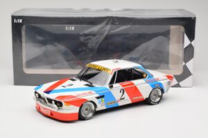 BMW 3.0 CSL E9 #2 Luigi Racing A. de Fierlant / P. Xhenceval Winners 24 Hours of Spa 1975 Minichamps 1:18 155752602 Pressofus — immagine 6 di 6