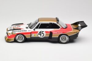 BMW 3.5 CSL E9 #45 Hermetite T. Walkinshaw / J. Fitzpatrick 24 Hours of Le Mans 1976 Minichamps 1:18 155762645 Pressofusione — immagine 3 di 6
