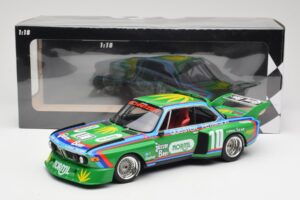 BMW 3.5 CSL E9 Schnitzer #10 D. Quester / R. Peterson 6 Hours Watkins Glen 1976 Minichamps 1:18 155762610 Pressofusione — immagine 6 di 6
