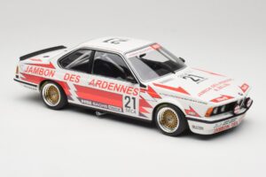 BMW 635CSi E24 Team Brun Motorsport #21 H. Grohs / T. Boutsen Spa 24 Hours 1985 Minichamps 1:18 155852521 Pressofusione — immagine 4 di 6