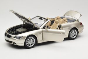 BMW 6 Series E64 Cabriolet Mineral Silver Metallic Kyosho 1:18 80430153437 Pressofusione — immagine 2 di 9