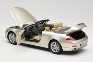 BMW 6 Series E64 Cabriolet Mineral Silver Metallic Kyosho 1:18 80430153437 Pressofusione — immagine 6 di 9
