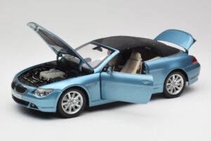 BMW 6 E64 Cabriolet Azzurro Kyosho 1:18 80430153440 Pressofusione — immagine 2 di 8