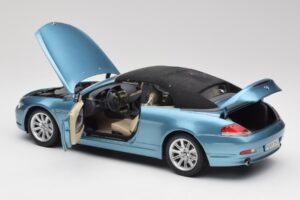 BMW 6 E64 Cabriolet Azzurro Kyosho 1:18 80430153440 Pressofusione — immagine 5 di 8