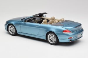 BMW 6 E64 Cabriolet Azzurro Kyosho 1:18 80430153440 Pressofusione — immagine 7 di 8
