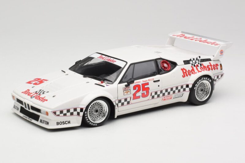 BMW M1 #25 Red Lobster D. Cowart / K. Miller LA Times GP Riverside 1981 Minichamps 1:18 180812925 Pressofusione