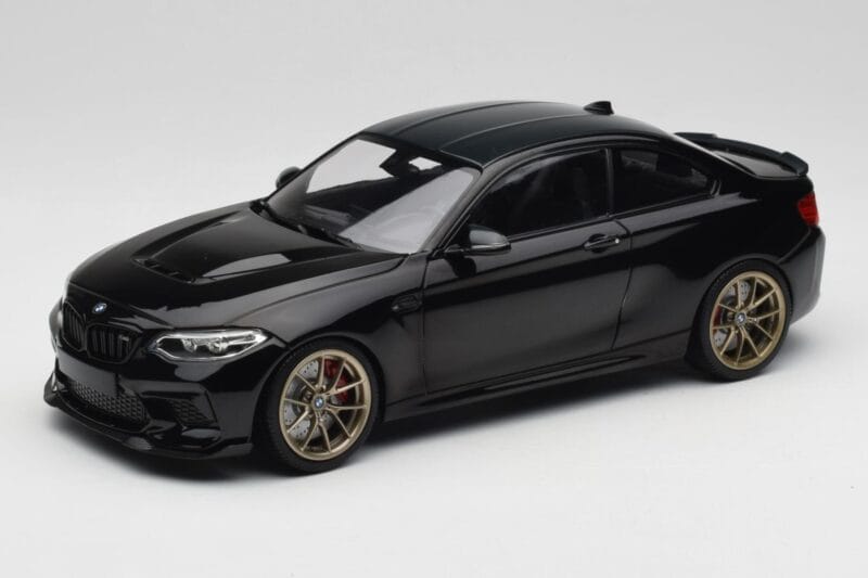 BMW M2 CS F87 Nero Metallizzato Con Cerchi Dorati Minichamps 1:18 155021021 Pressofusione