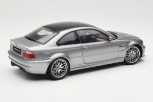 BMW M3 E46 CSL Argento Kyosho 1:18 08506S Pressofusione — immagine 3 di 8